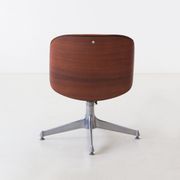 Desk Chair by Ico Parisi for Mim, Exotic Wood and Suede Leather