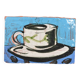 Painted terracotta tile, coffee cup