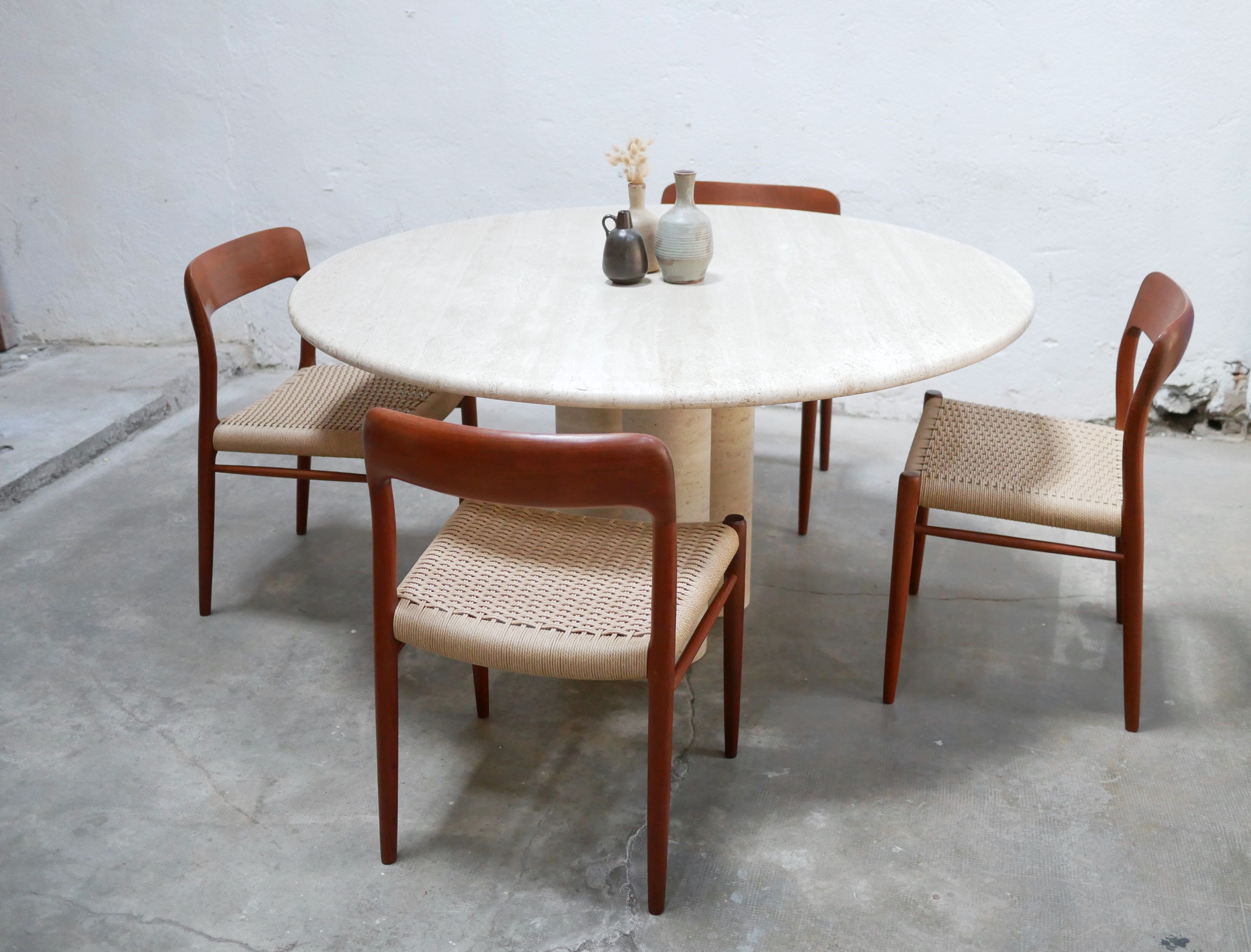Vintage travertine dining table