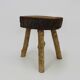 Tripod oak milking stool, Ariège peasant art, France (19th century)