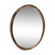 Miroir ovale doré, motif feuillages