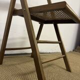 Vintage wooden and cane folding chair