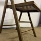 Chaise pliante en bois et cannage vintage