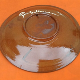 Puigdemont dish Enamelled polychrome terracotta with decoration spirals 1960s