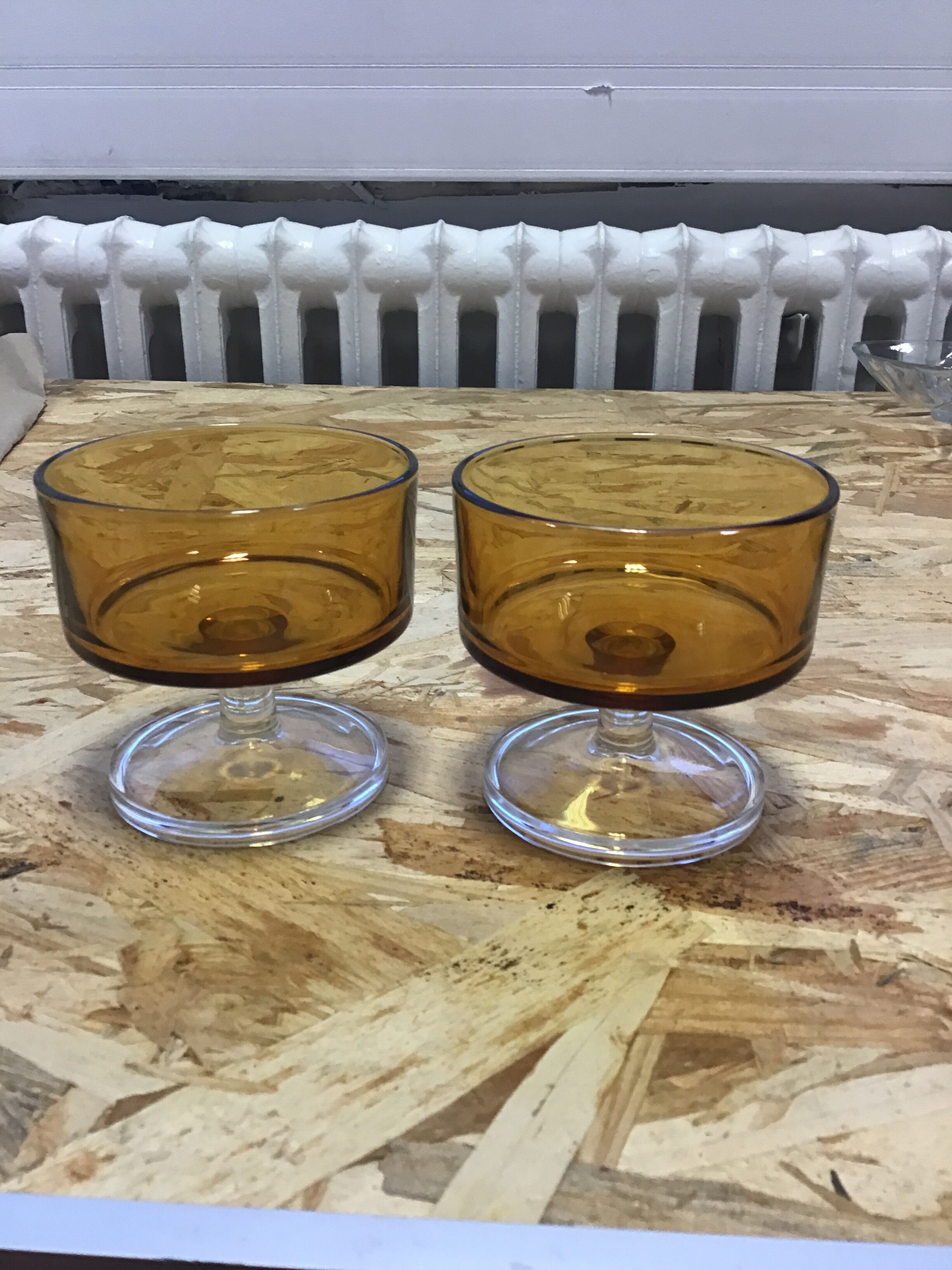 Paire de coupes à champagne fumé