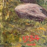 Tableau HSP 1934 "Mountain Landscape" signed Ch. Pfister Savoie (?)