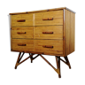 Vintage bamboo chest of drawers France 1960s