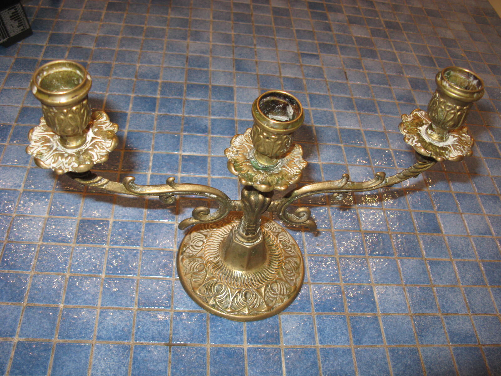 chandelier 3 feux en laiton