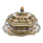 Tureen and its oval platter in moustiers - perfect condition