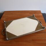 Ceramic and metal bird tray