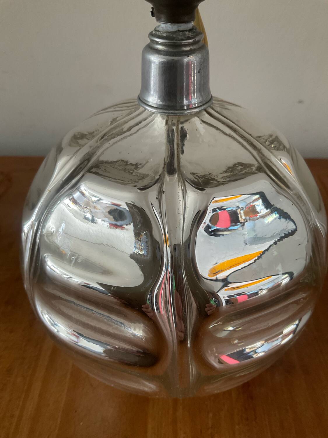 Mercury glass lamp base from the 1950s