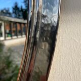 Hammered metal round mirror