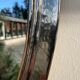 Hammered metal round mirror