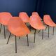 Set of 6 orange Guariche chairs