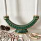 Bougeoir double art déco vert et or