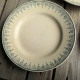 Lot of 5 old ceramic flat plates of Saint Amand green edry