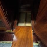 Rare Empire period mahogany secretary with four columns topped with bronze capitals.