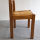 Set of 6 Maison Regain straw chairs in solid elm, 1970s-1980s