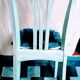 Patinated old blue bistro chair