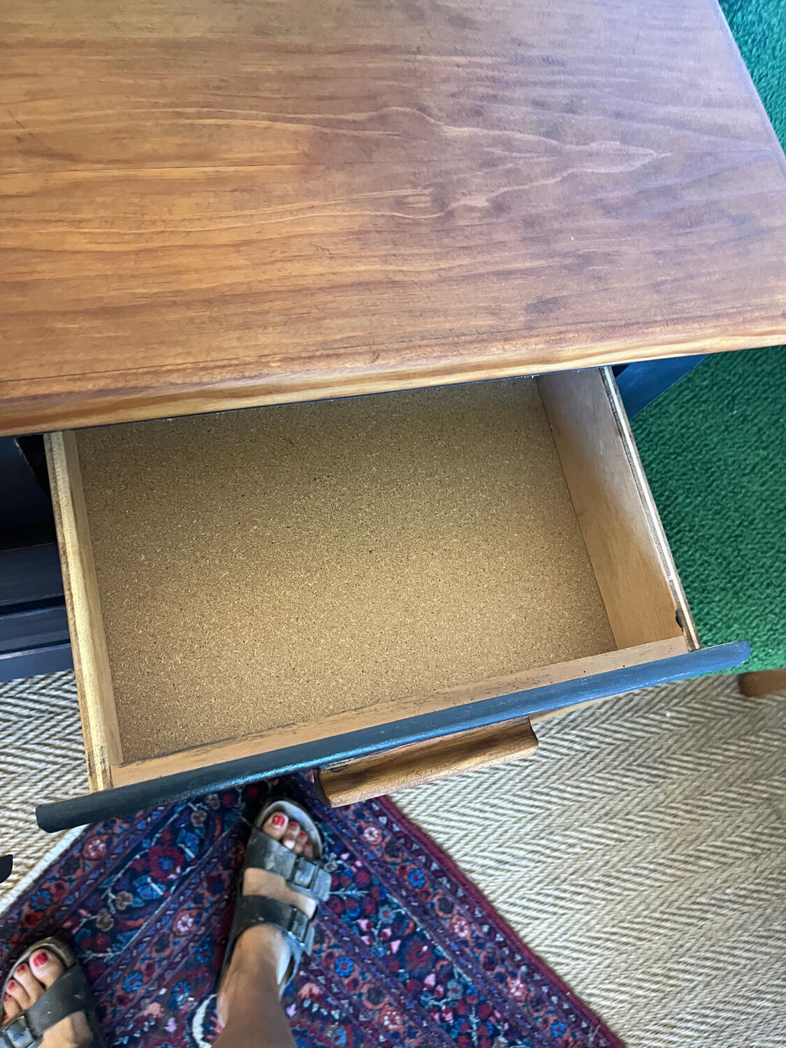 Vintage patinated black craft furniture style chest of drawers