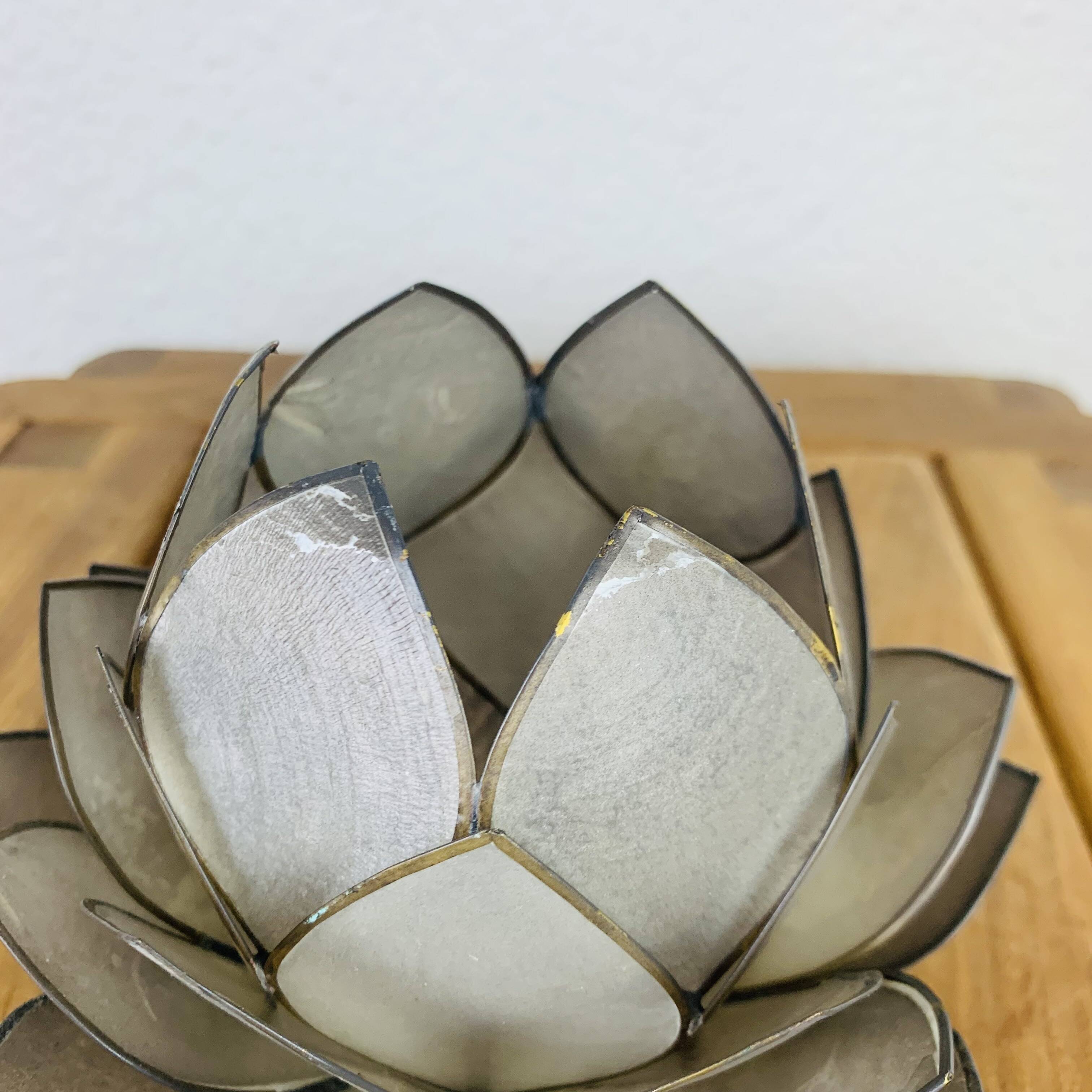 Bougeoir fleur de lotus nacre