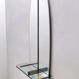Miroir d'entrée mural ovale et table console avec plateau en verre