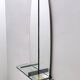 Oval Wall-Mounted Entryway Mirror and Console Table with Glass Top