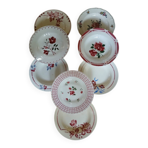8 assiettes creuses anciennes