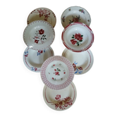 8 mismatched antique soup plates