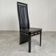 Set of eight Italian Lacquered Wood and Leather Modern Dining Chairs