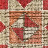 Red & Green Turkish Vintage Runner Rug, 93x342Cm