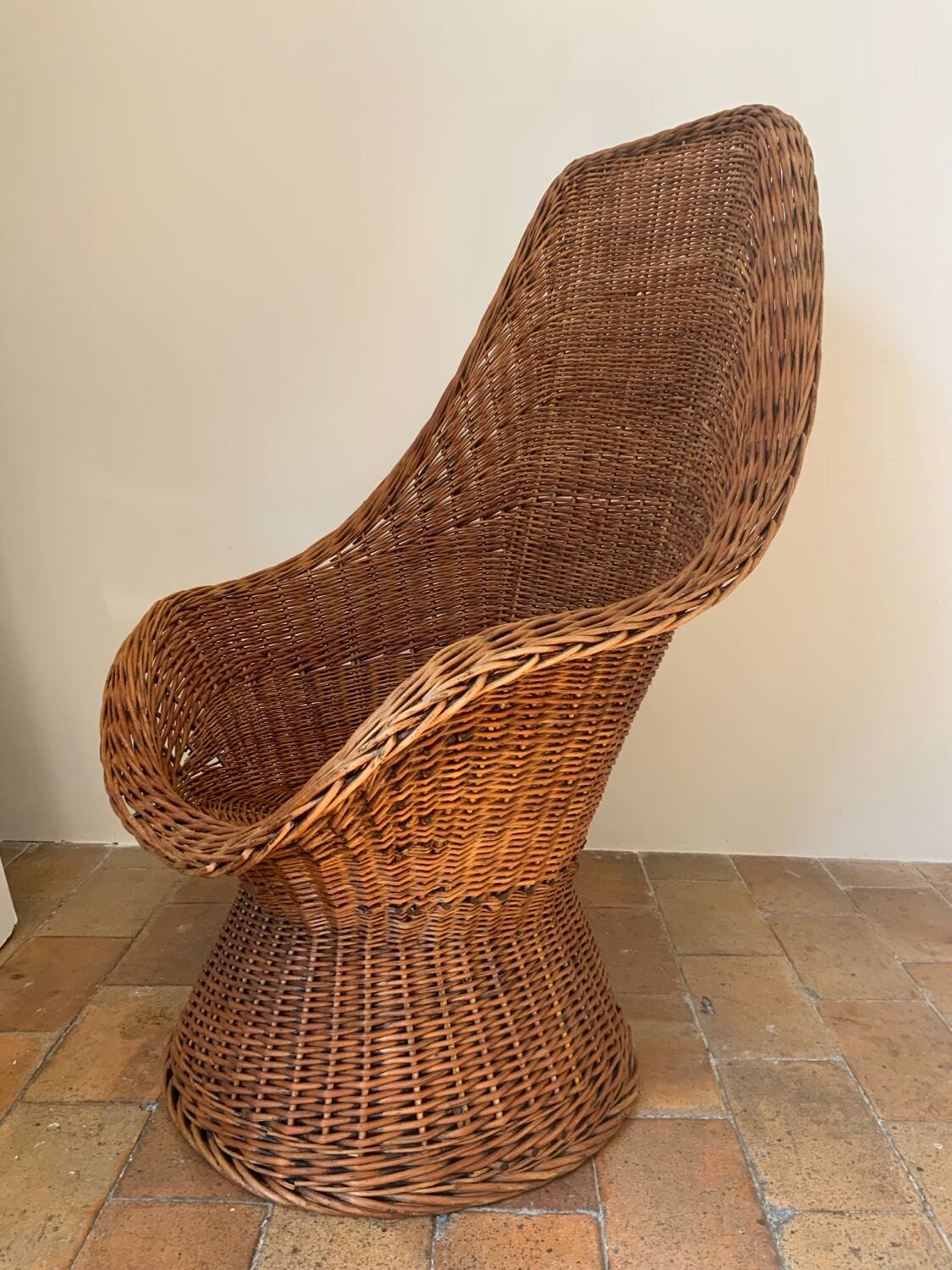Mid-century wicker armchair