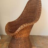Mid-century wicker armchair