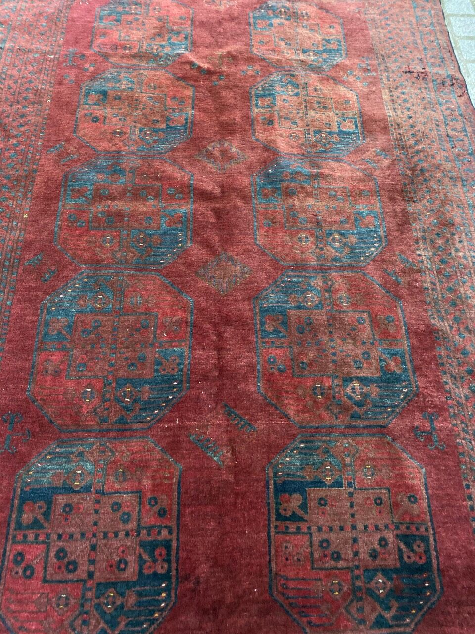 Carpet old Afghan Turkmen 152x230 cm