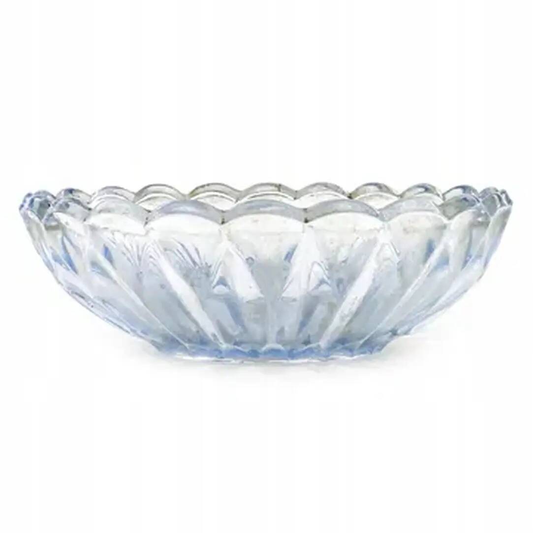 Art Deco bowl, blue glass, Poland, 1950s