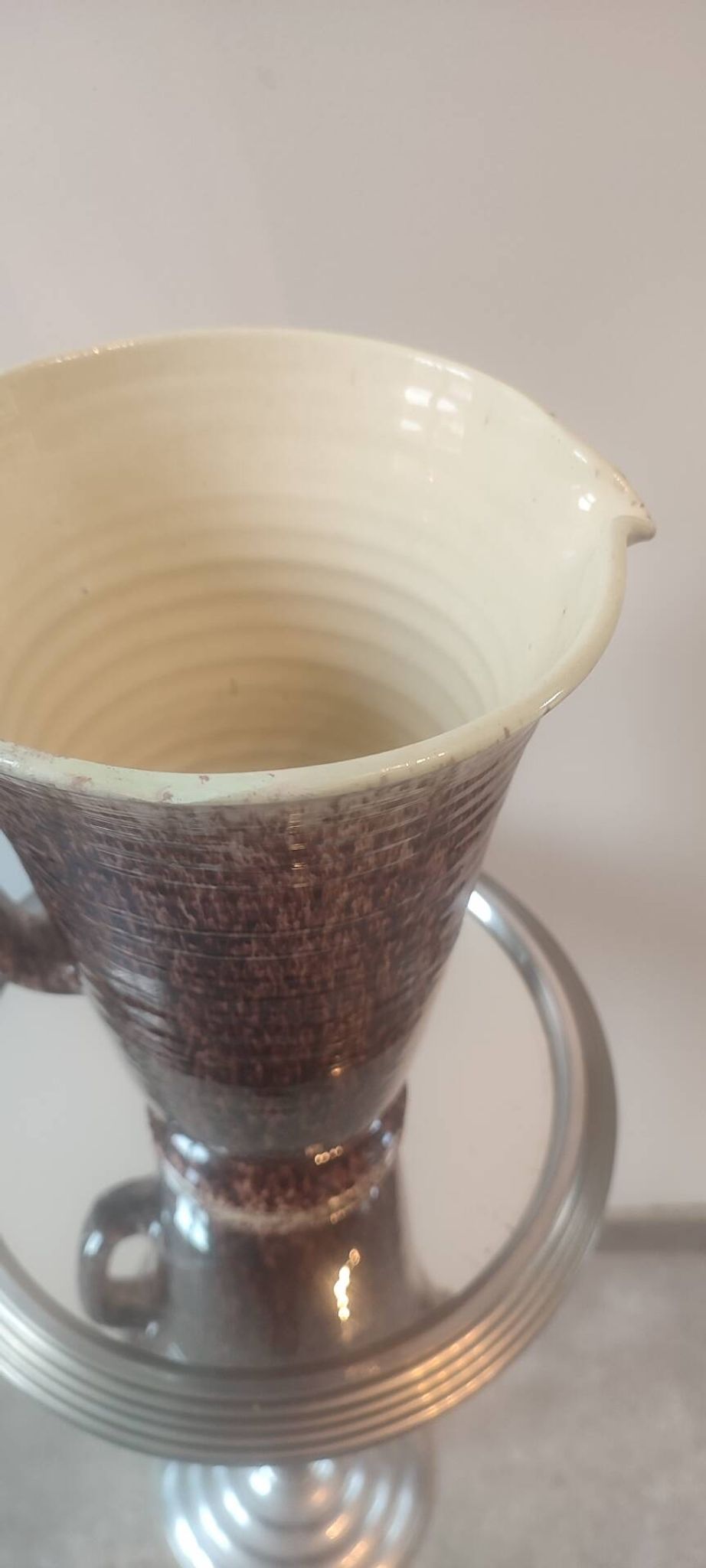 Large conical pitcher vase Accolay ceramics