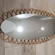 Vintage 1960s oval rattan mirror