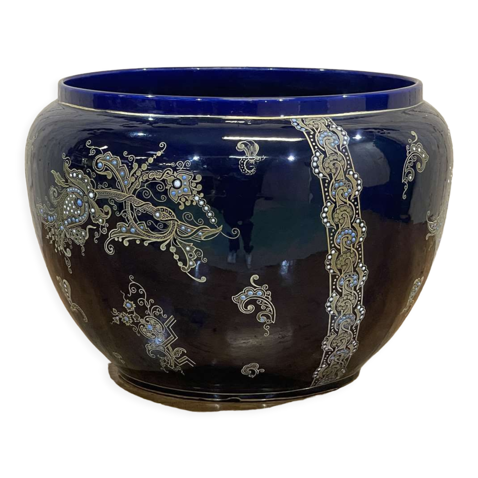 Porcelain pot cache - art deco era - Bleu de Sèvres