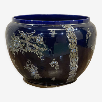 Cache pot en porcelaine, époque art déco, Bleu de Sèvres