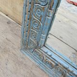 Ancien miroir Art nouveau en teck birman