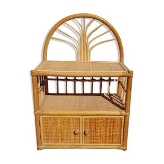 Vintage rattan bedside tables.