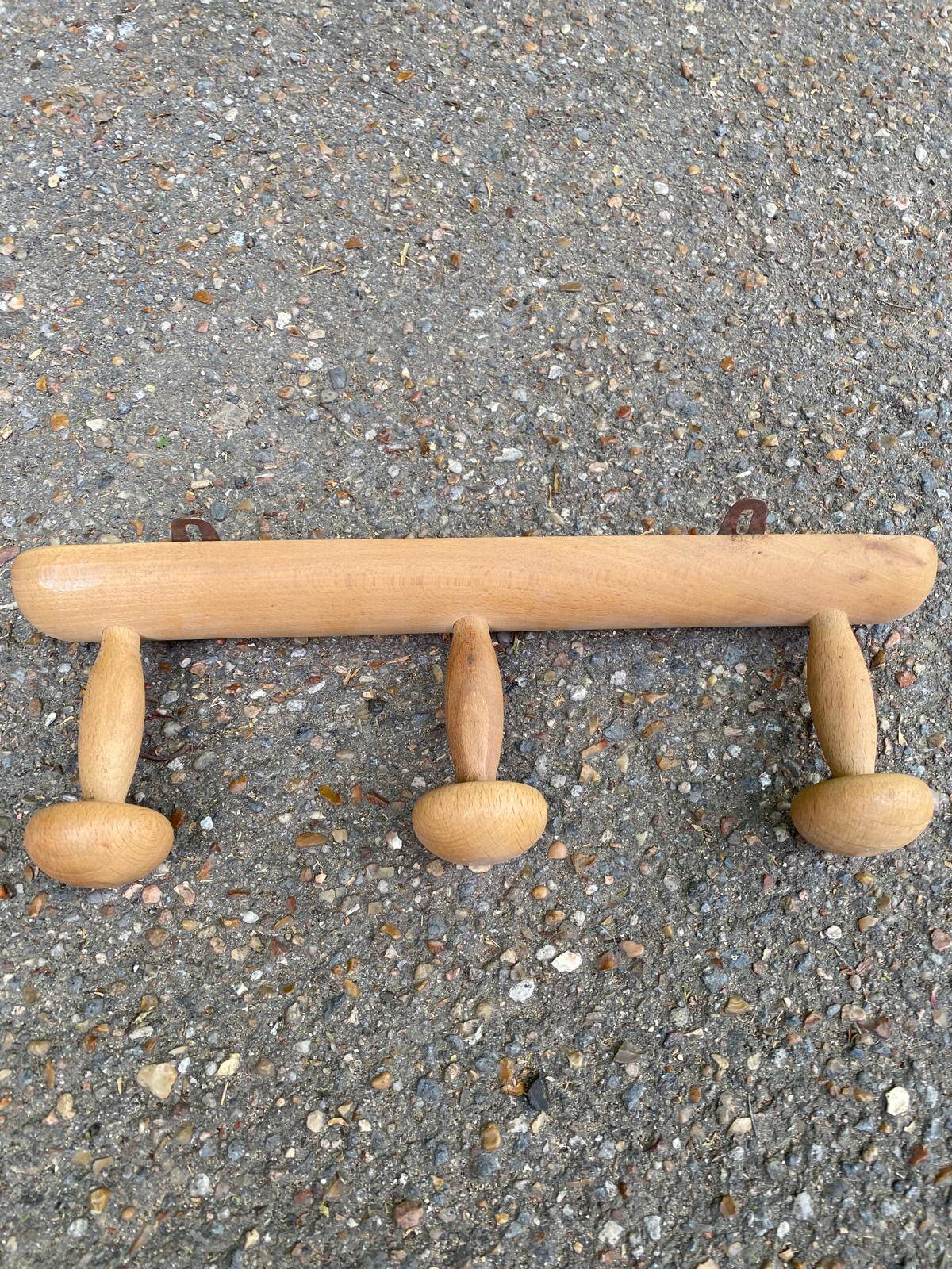Solid wood coat rack