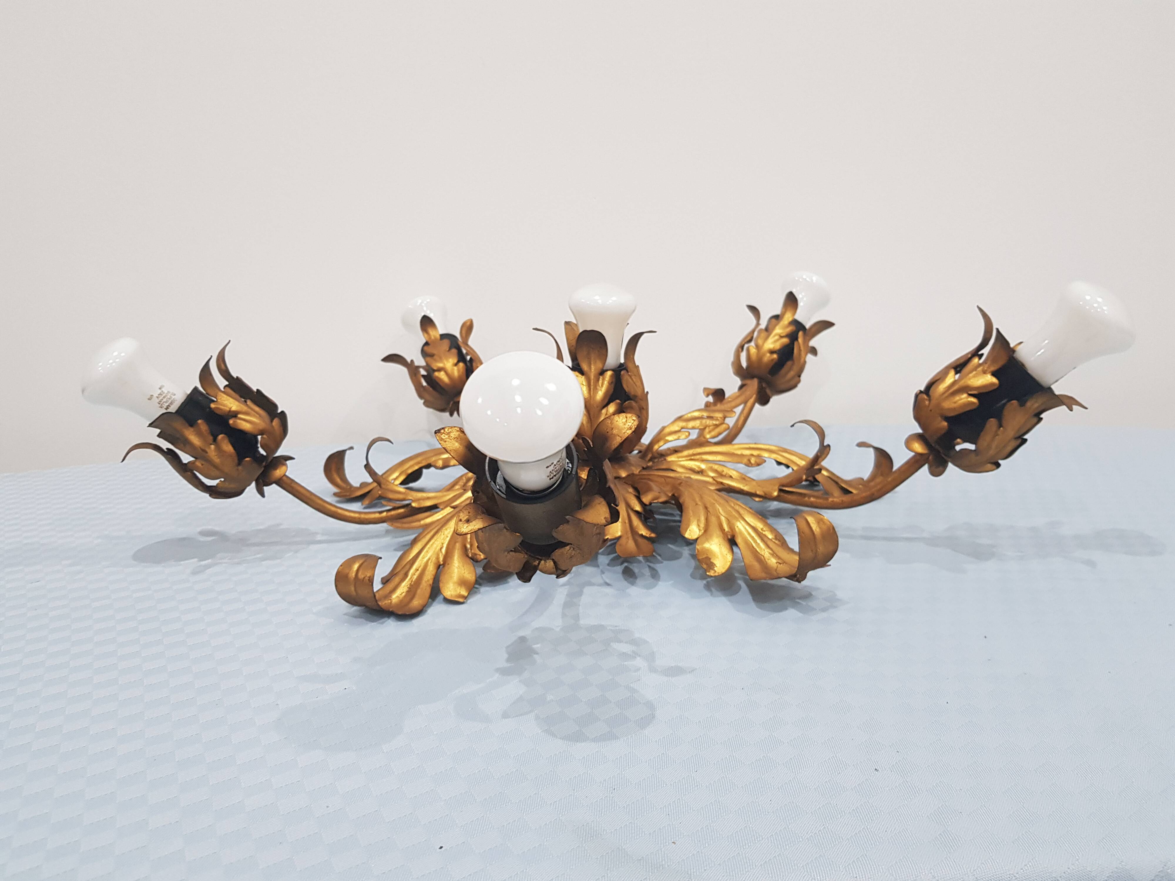 Ceiling lamp, Hans Kogl, Germany, 1960s, Hollywood Regency