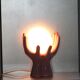 Vintage ceramic hand lamp and opaline globe