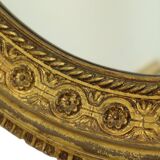 Large Oval Classic Mirror Gold Leaf Baroque Style Flowers 85cm