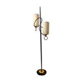 Floor lamp Stilnovo 50s opalines and brass buckles