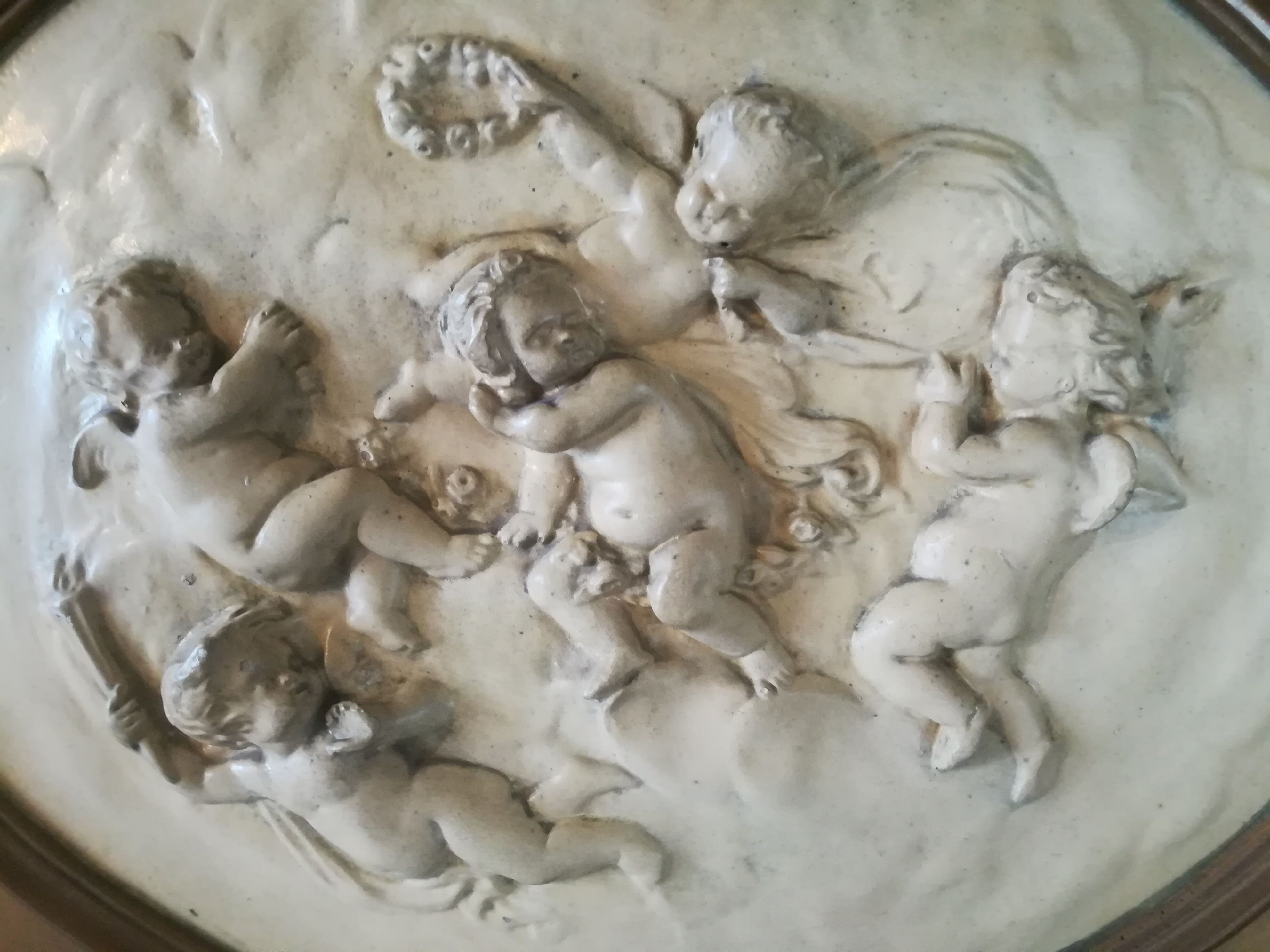 Louis XVI style mirror trumeau with angels 89x172cm