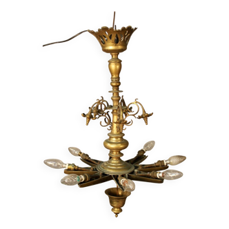 Lustre de synagogue en bronze, XIXème