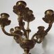 Pair Early 20th Century Rococo Revival Brass 5 Light Candle Wall Sconces