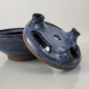 Flower vase in stoneware Pierlot / Ratilly / Puisaye